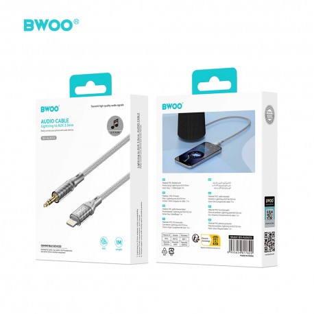 BWOO AUX073 Lightning to 3.5mm Jack Cable 1M White