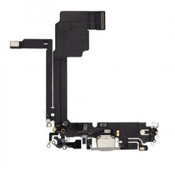 Apple iPhone 15 Pro Usb-C Connector+Microphone White Pulled ORIGINAL