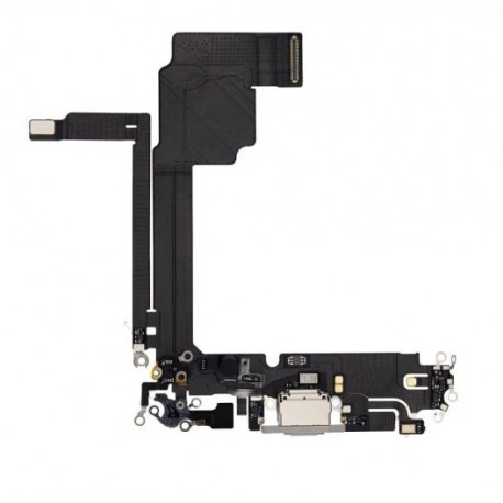Apple iPhone 15 Pro Usb-C Connector+Microphone White Pulled ORIGINAL