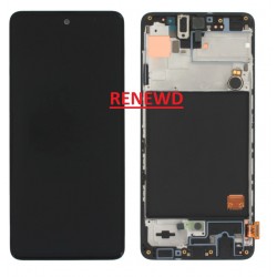Samsung Galaxy A51 Lcd+Touch Screen+Frame Black ORIGINAL Renewd