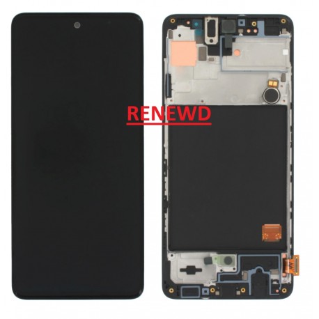Samsung Galaxy A51 Lcd+Touch Screen+Frame Black ORIGINAL Renewd