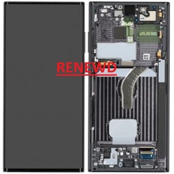 Samsung Galaxy S22 Ultra 5G Lcd+Touch Screen+Frame Black ORIGINAL Renewd