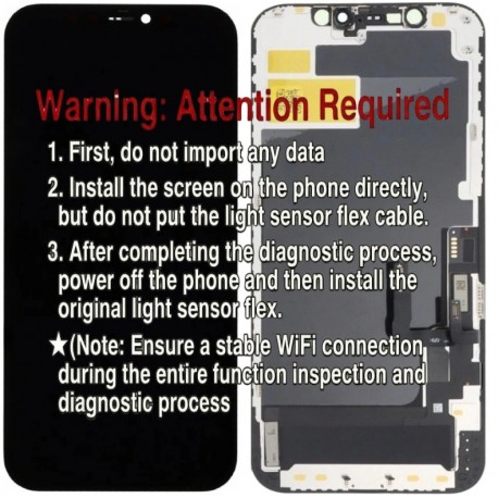 Apple iPhone 12/12 Pro Lcd+Touch Screen Black Diagnostic Tactical
