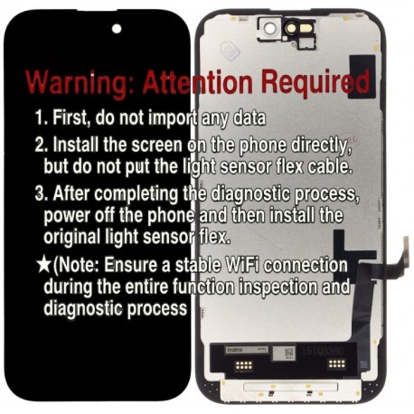 Apple iPhone 15 Lcd+Touch Screen Black Diagnostic Tactical