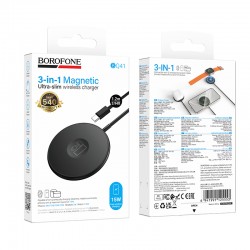 Borofone BQ41 Wireless Charger 15W 3in1 Glory Black