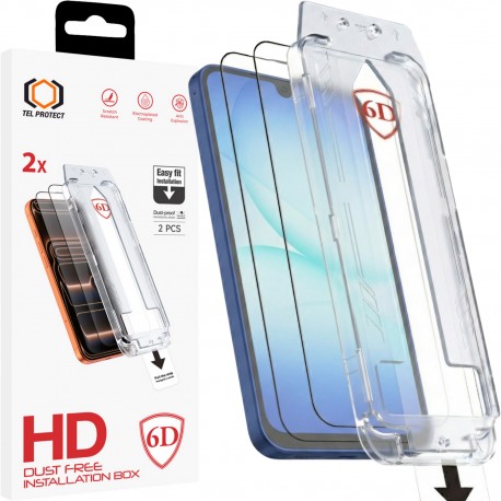 Samsung Galaxy A16 5G/4G/ A17 5G Dust-Free Easy Fit Full Glue 6D Tempered Glass 2pcs