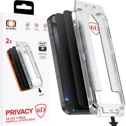 Apple iPhone 15 Pro Dust-Free Easy Fit Privacy Full Glue 6D Tempered Glass 2pcs