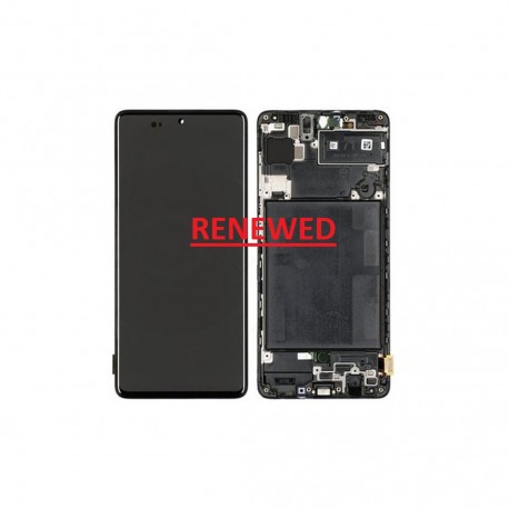 Samsung Galaxy A71 Lcd+Touch+Frame Black ORIGINAL Renewed