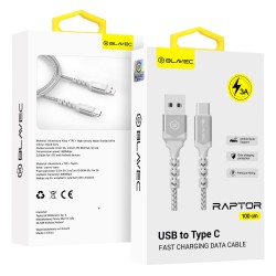 Blavec Raptor Braided CRA-UC3WS10 PD Usb/Usb-C DataCable 1m White