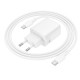 Borofone BN28 Fuente PD Wall Adapter 30W Usb-C+Usb-C/Usb-C Cable White