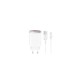 XO CE19 Wall Adapter Charger Usb QC 18W+Micro Usb Data Cable White