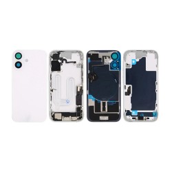 Apple iPhone 16 Full Housing All Parts(Vibra/NFC/Charging Connector/Power/Volume/Wifi/Flash Flex/Sim Tray)White GRADE A