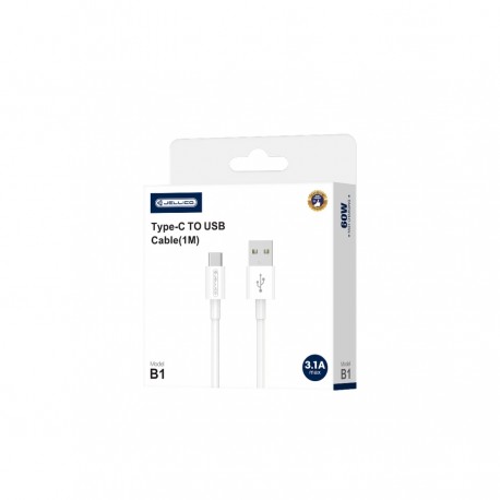 Jellico B1 Usb/Usb C DataCable 3.1A 1m White
