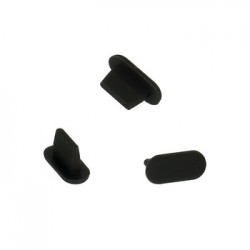 Silicone Anti Dust Plug Lightning Black 10pcs