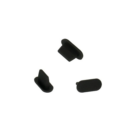 Silicone Anti Dust Plug Lightning Black 10pcs