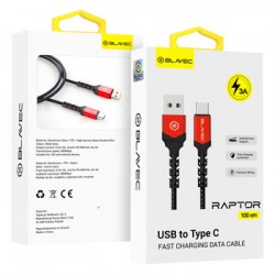 Blavec Raptor Braided CRA-UC3BR10 Usb/Usb-C DataCable 3A 1m Black/Red