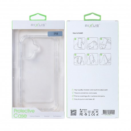 Apple iPhone 16 Rixus Anti-Burst Silicone Transparent