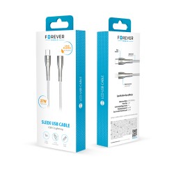 Forever Sleek Usb-C/Lightning DataCable 1m 27W White
