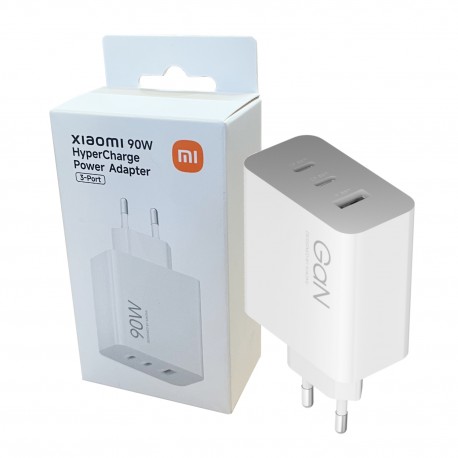 Xiaomi MDY-19-EK 90W Wall Adapter HyperCharger Triple 2USB-C+1USB-A White ORIGINAL BLISTER