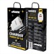 MOONX MC04 Usb+Usb-C Wall Adapter Charger 20W +Usb-C/Lightning Cable White