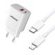 MOONX MC04 Usb+Usb-C Wall Adapter Charger 20W +Usb-C/Lightning Cable White