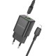 Borofone BN14 Royal GaN Usb+Usb-C Wall Adapter Charger PD QC3.0 30W+Usb-C/Lightning Cable Black