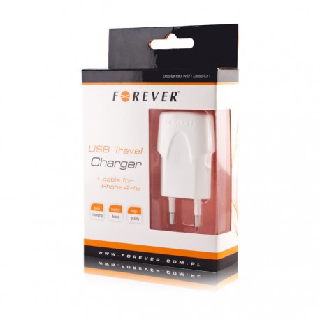 Travel Adapter+Cable Micro Usb 1A Forever white