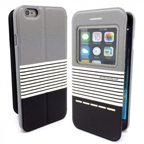  iPhone 6 4.7" Baseus Eden Leather Case black/grey