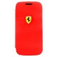 Samsung i9190 Galaxy S4 Mini FESCRUFLHS4MRE Ferrari Rubber Leather Book Case red