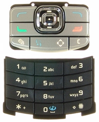 Nokia N80 Keypad Set black/silver ORIGINAL