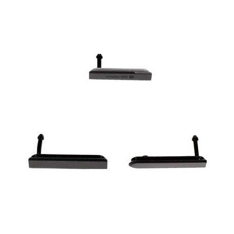 Sony Xperia Z1 Compact SET 3pcs Covers (MicroSD+SIM+USB) black GRADE A
