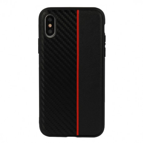 Samsung Galaxy A6 Plus 2018 Testa Moto Silicone Black/Red