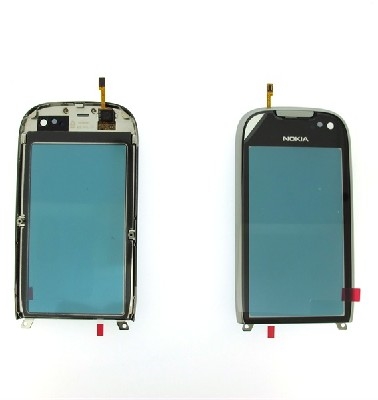 Nokia 701 FrontCover+Touch Screen silver ORIGINAL