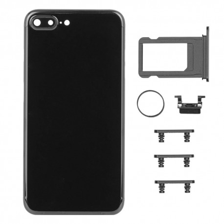 Apple iPhone 7 Plus BackCover Full Body+Camera Lens Black HQ