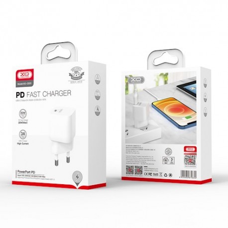 01BXO CE PD Travel Adapter 20W Fast Charger 1x USB-C White
