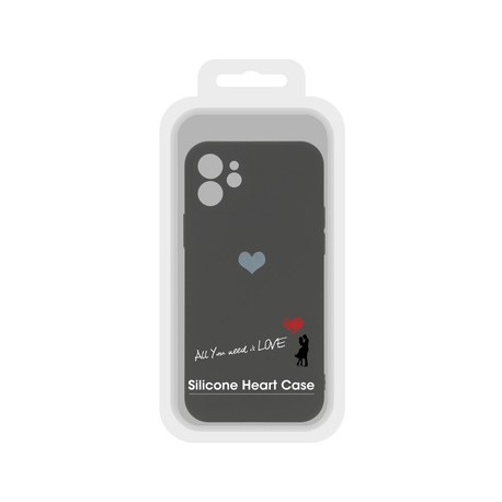 Apple iPhone 12 Vennus Heart Silicone Design 1 Black