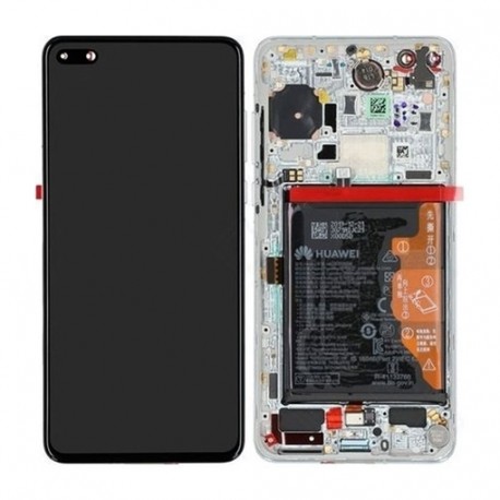 Huawei P40 Lcd+Touch Screen+Frame+Battery Ice White ORIGINAL