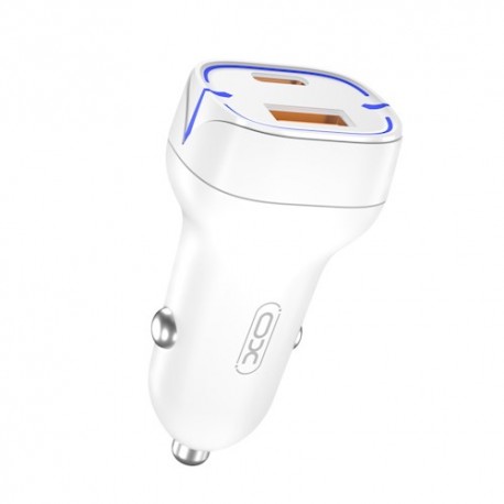 XO Car Charger CC32 PD QC 3.0 20W 1X USB 1x USB-C White