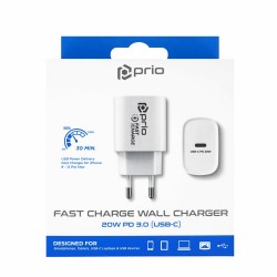 Prio Fast Charge Wall Charger 20W PD (USB C) white