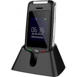 Artfone C10 Dual Sim 2.4'' GSM Flip Phone with Dock Black (Ελληνικό Μενού)