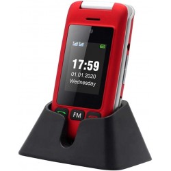 Artfone C10 Dual Sim 2.4'' GSM Flip Phone with Dock Red (Ελληνικό Μενού)