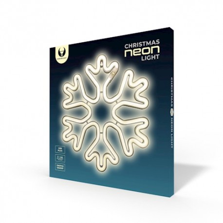 Neon LED Light CHRISTMAS SNOWFLAKE white Bat+USB FLNE20 Forever