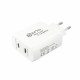 Prio Type-C Wall Adapter 50W PD 30W PD PPS (USB C) + 20W PD (USB C) White