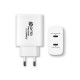 Prio Type-C Wall Adapter 50W PD 30W PD PPS (USB C) + 20W PD (USB C) White