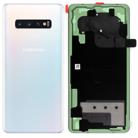 Samsung Galaxy S10 Plus BatteryCover+Camera Lens Prism White ORIGINAL SWAP