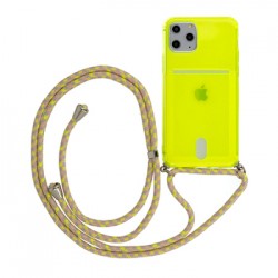 Apple iPhone 12 Pro Max Testa Neck Strap Fluo Silicone Lime