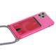 Apple iPhone 12 Pro Max Testa Neck Strap Fluo Silicone Pink