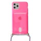 Apple iPhone 12 Pro Max Testa Neck Strap Fluo Silicone Pink