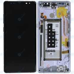 Samsung Note 8 Lcd+Touch Screen+Frame+Battery Violet Grey ORIGINAL