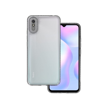 Xiaomi Redmi 9A/9AT Testa Crystal Diamond Silicone 2mm Trasparent Black
